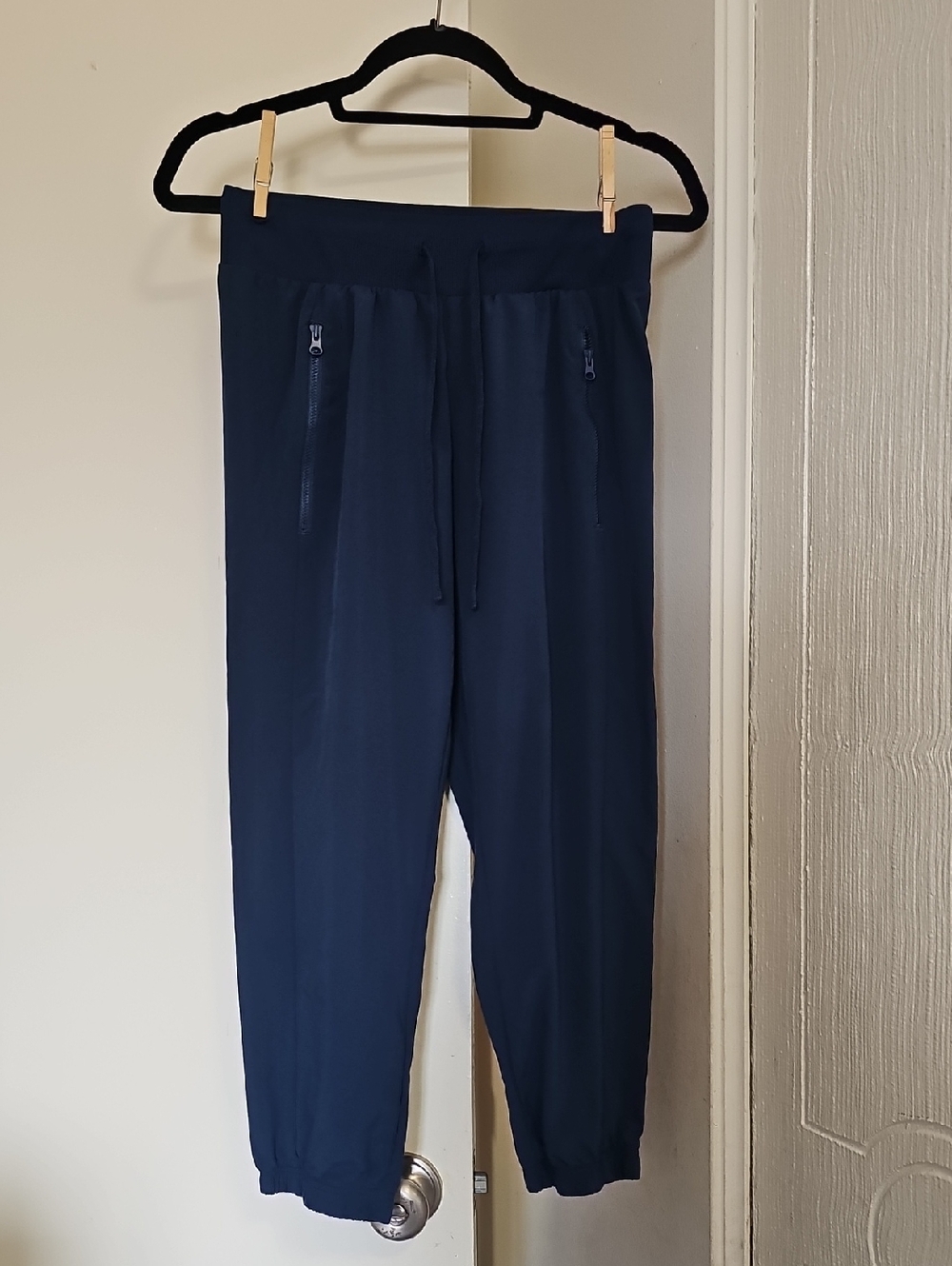 Z by Zella Tapered Joggers With Zipper Pockets Navy Small
